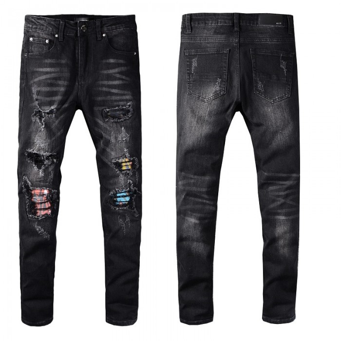 Amiri Pleated Watercolor Animation Jean Web Exclusive Aged Black