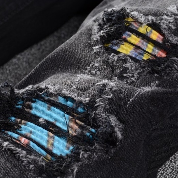 Amiri Pleated Watercolor Animation Jean Web Exclusive Aged Black