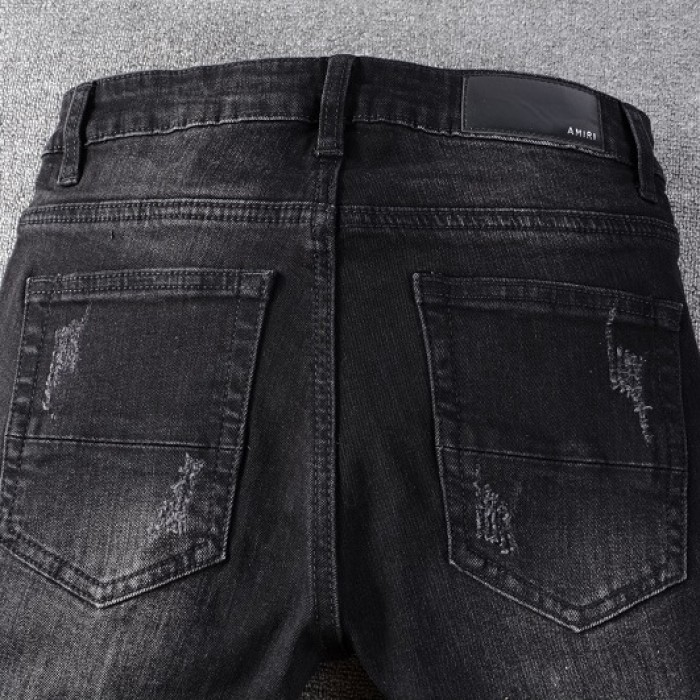 Amiri Pleated Watercolor Animation Jean Web Exclusive Aged Black