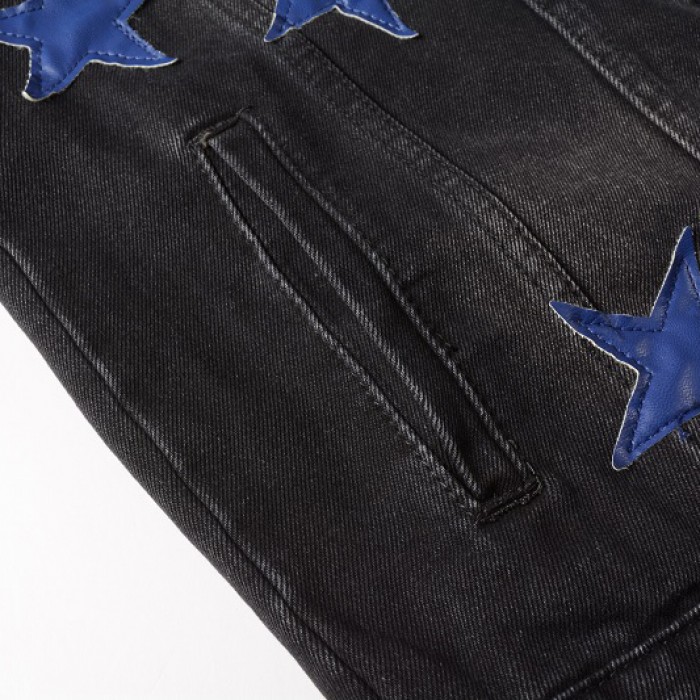 Amiri Chemist Star Trucker Jacket Black / Blue
