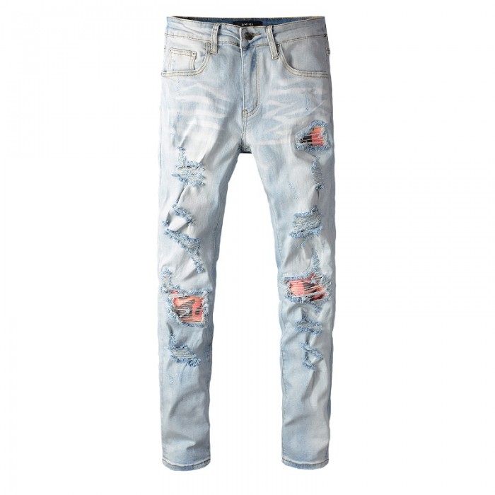 Amiri Thrasher Printed Banana Leaf Rosebowl Light Indigo