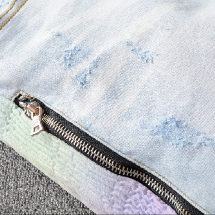 Amiri Watercolor Half Track Jean Light Indigo