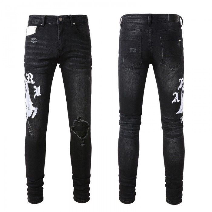 Amiri Wes Lang Reaper Logo Jean Aged Black