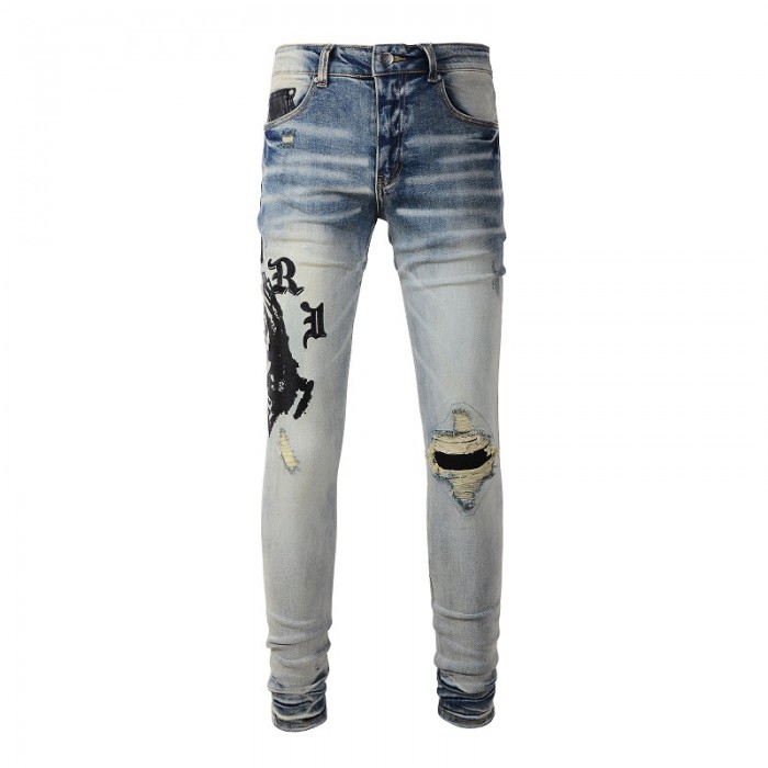 Amiri Wes Lang Reaper Logo Jean Clay Indigo
