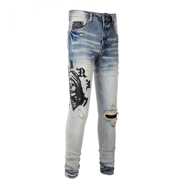 Amiri Wes Lang Reaper Logo Jean Clay Indigo