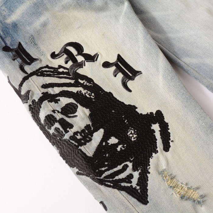 Amiri Wes Lang Reaper Logo Jean Clay Indigo
