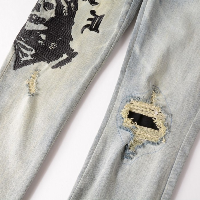 Amiri Wes Lang Reaper Logo Jean Clay Indigo