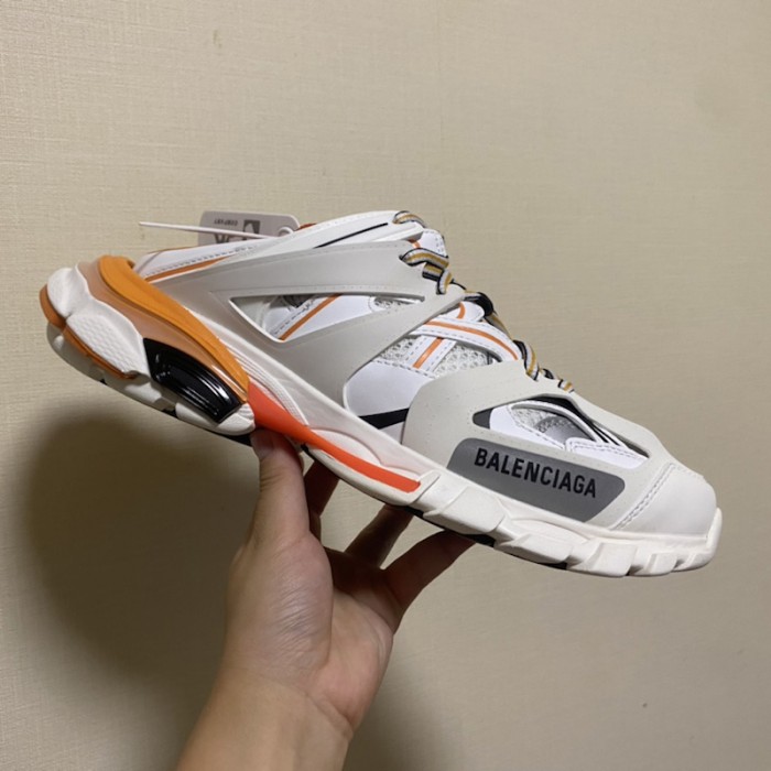 Ba*len*cia*ga track mule white / orange