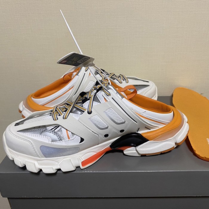 Ba*len*cia*ga track mule white / orange