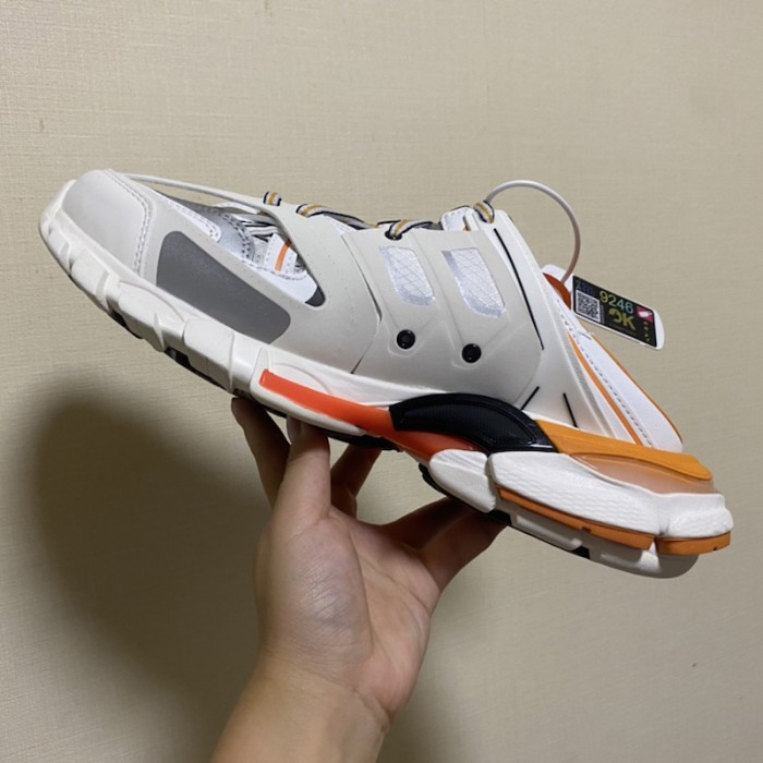 Ba*len*cia*ga track mule white / orange