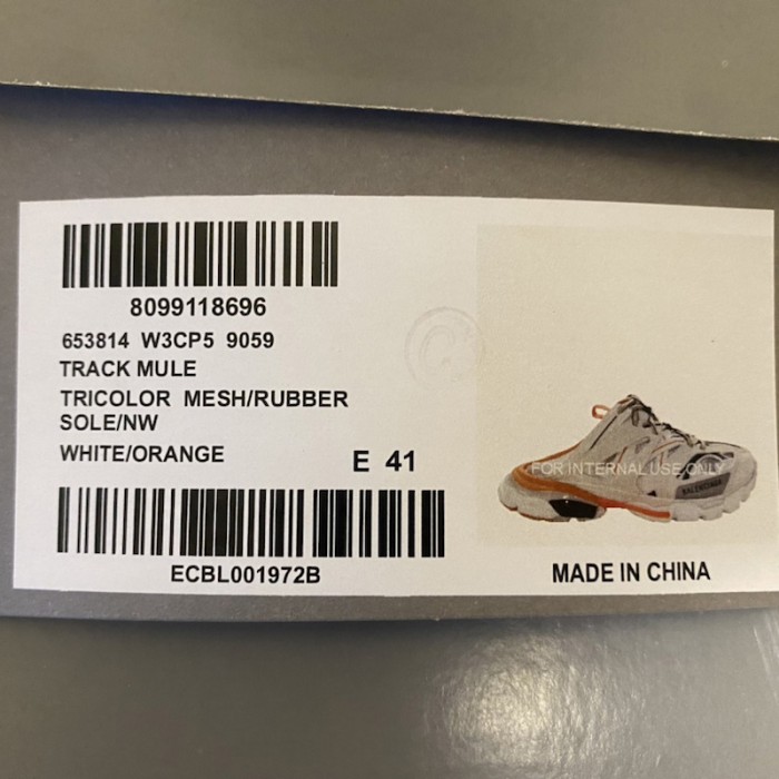 Ba*len*cia*ga track mule white / orange