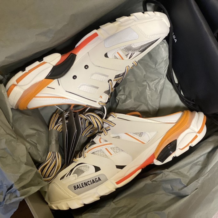 Ba*len*cia*ga track mule white / orange