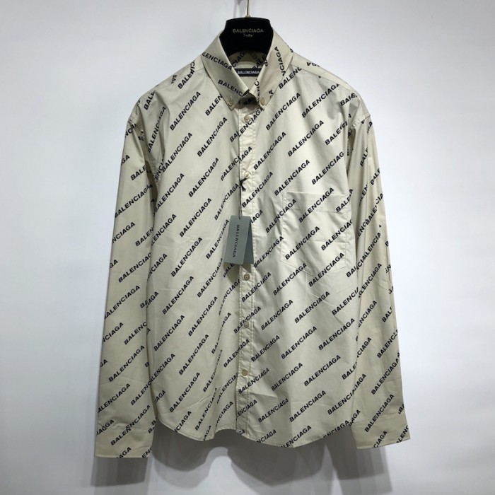 Ba*len*cia*ga year of the tiger typo shirt normal fit in beige