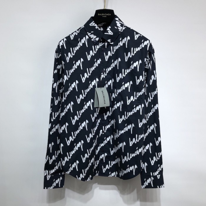 Ba*len*cia*ga men''s new scribble shirt large fit in black