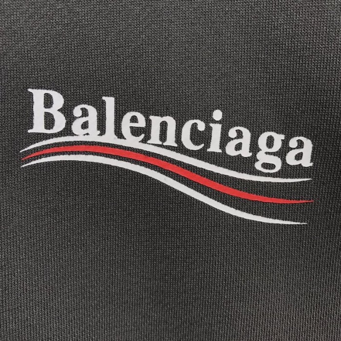 Ba*len*cia*ga political campaign hoodie in black cotton fleece