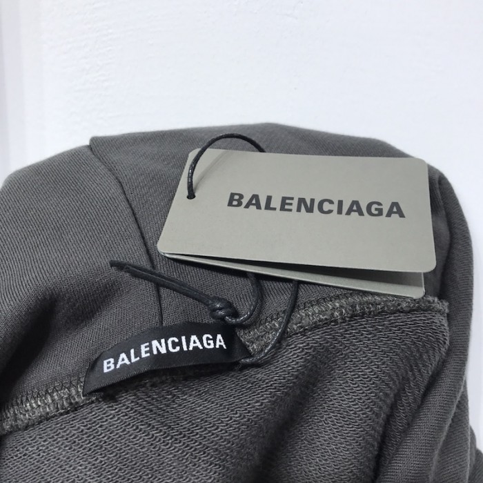 Ba*len*cia*ga political campaign hoodie in black cotton fleece