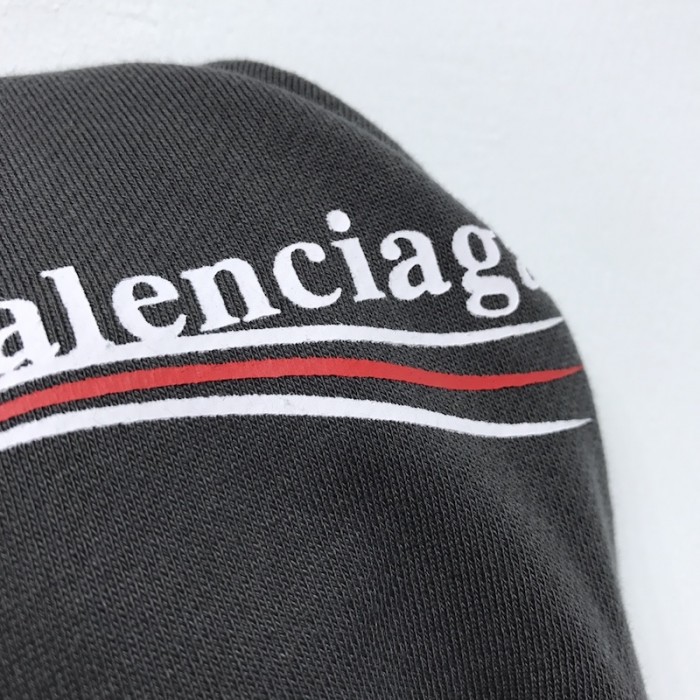 Ba*len*cia*ga political campaign hoodie in black cotton fleece