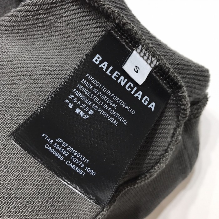 Ba*len*cia*ga political campaign hoodie in black cotton fleece
