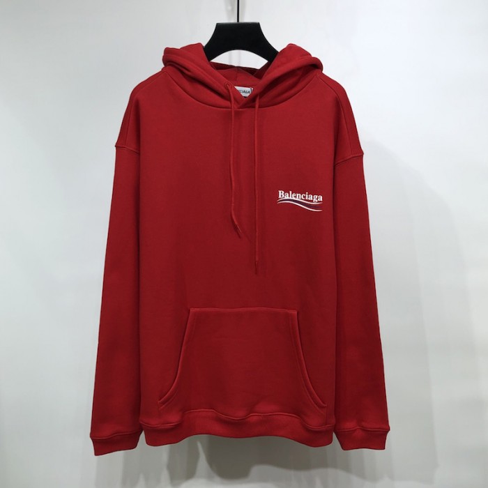 Ba*len*cia*ga political campaign hoodie in red cotton fleece
