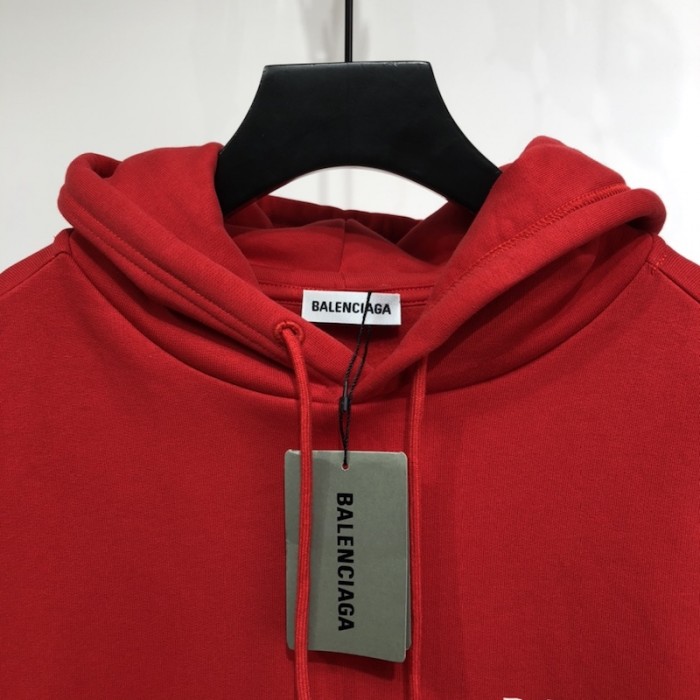 Ba*len*cia*ga political campaign hoodie in red cotton fleece