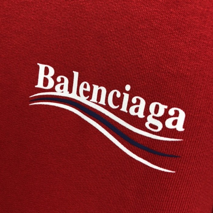 Ba*len*cia*ga political campaign hoodie in red cotton fleece