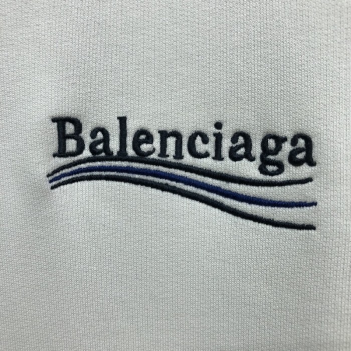 Ba*len*cia*ga political campaign hoodie in white cotton fleece