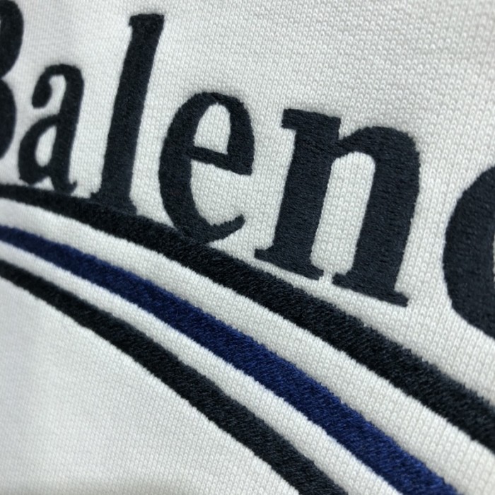 Ba*len*cia*ga political campaign hoodie in white cotton fleece