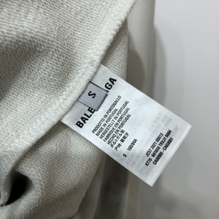 Ba*len*cia*ga political campaign hoodie in white cotton fleece