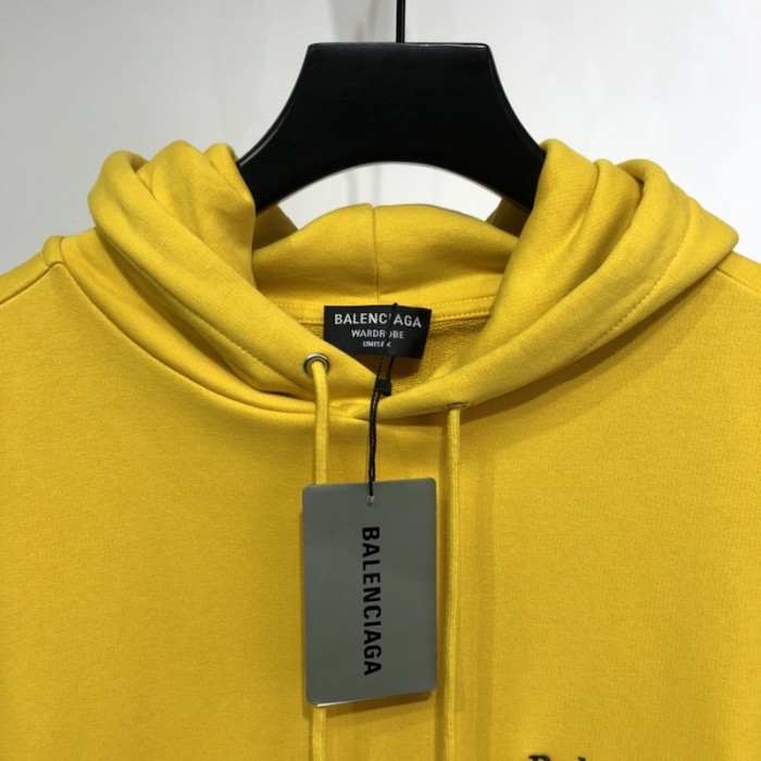 Ba*len*cia*ga political campaign hoodie in yellow cotton fleece