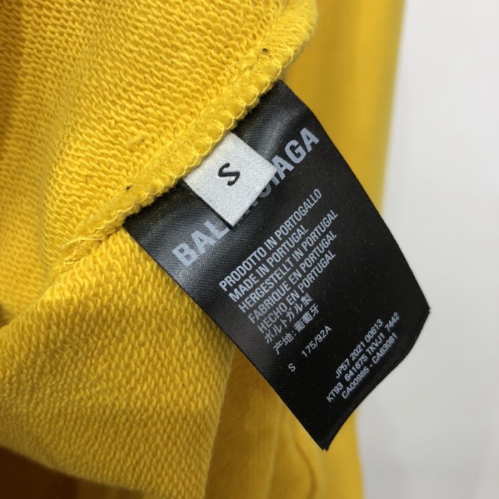 Ba*len*cia*ga political campaign hoodie in yellow cotton fleece