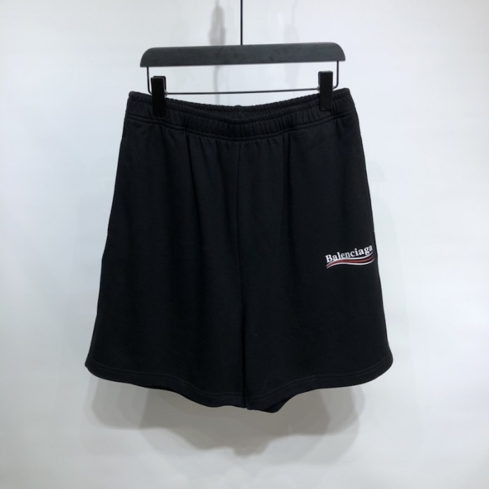 Ba*len*cia*ga men''s political campaign sweat shorts in black
