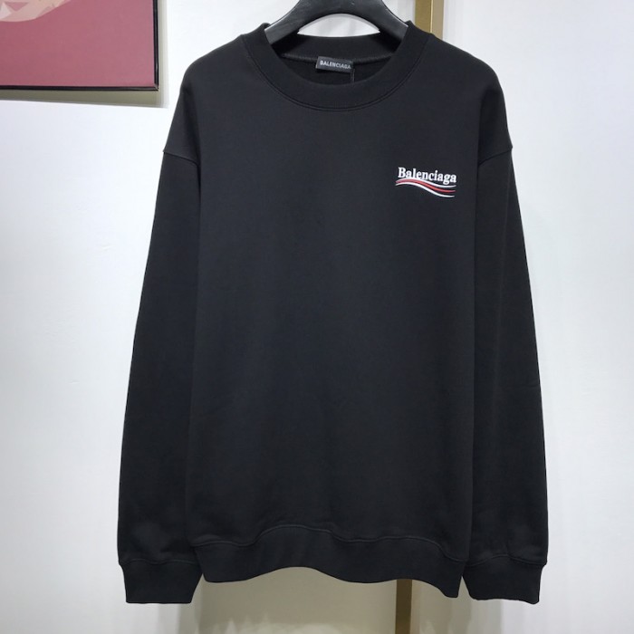 Ba*len*cia*ga political campaign sweatershirt in black cotton fleece