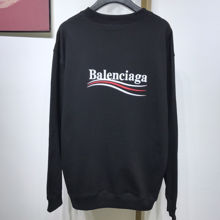 Ba*len*cia*ga political campaign sweatershirt in black cotton fleece