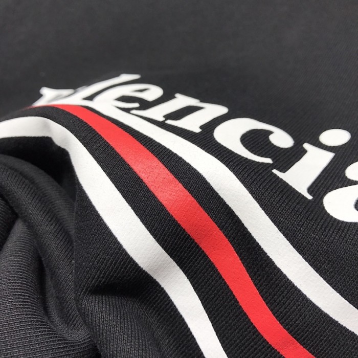 Ba*len*cia*ga political campaign sweatershirt in black cotton fleece