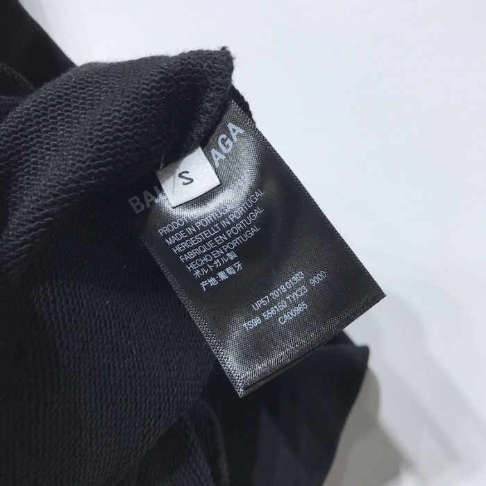 Ba*len*cia*ga political campaign sweatershirt in black cotton fleece