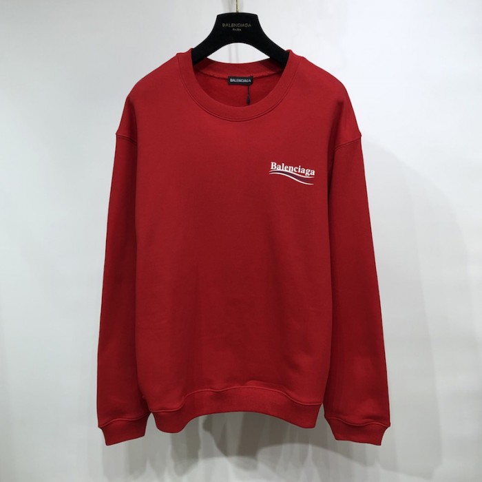 Ba*len*cia*ga political campaign sweatershirt in red cotton fleece