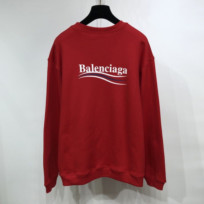 Ba*len*cia*ga political campaign sweatershirt in red cotton fleece