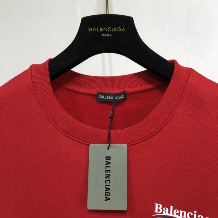 Ba*len*cia*ga political campaign sweatershirt in red cotton fleece