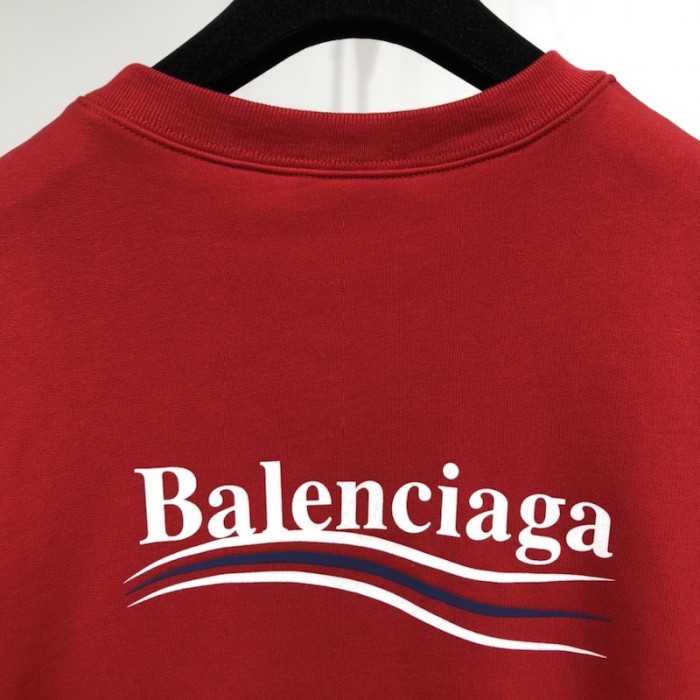 Ba*len*cia*ga political campaign sweatershirt in red cotton fleece