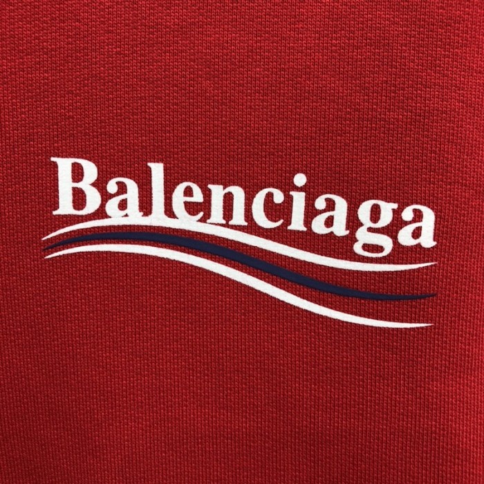 Ba*len*cia*ga political campaign sweatershirt in red cotton fleece