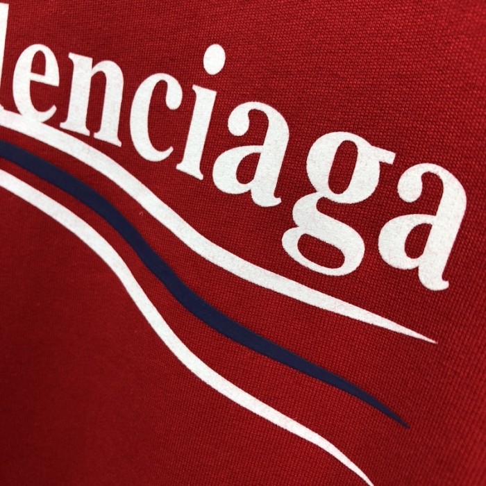 Ba*len*cia*ga political campaign sweatershirt in red cotton fleece