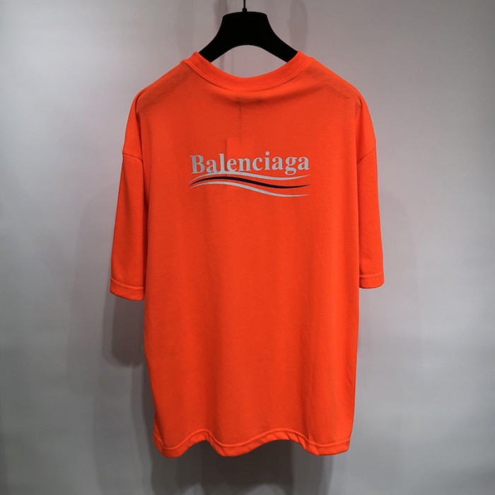 Ba*len*cia*ga regular political campaign t-shirt in orange jersey