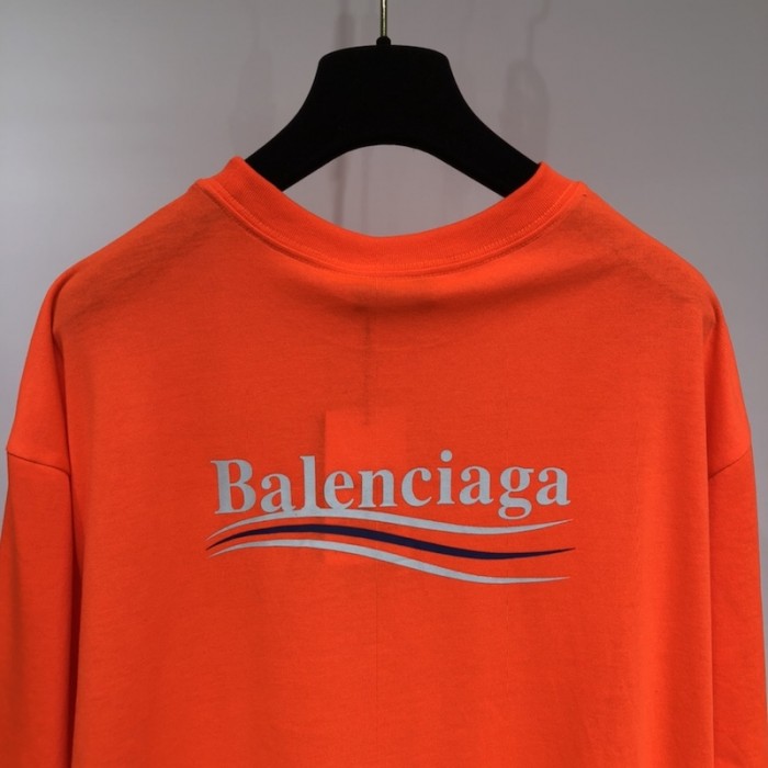 Ba*len*cia*ga regular political campaign t-shirt in orange jersey
