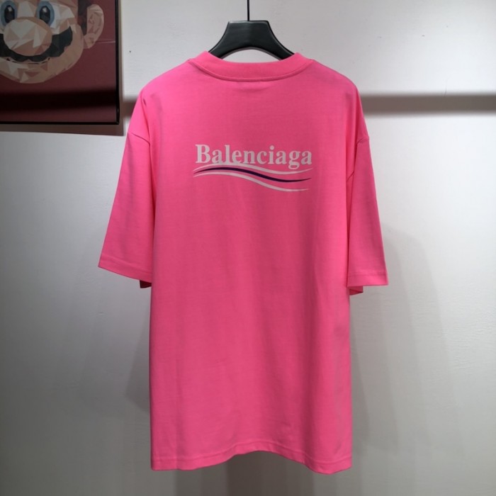 Ba*len*cia*ga regular political campaign t-shirt in pink jersey