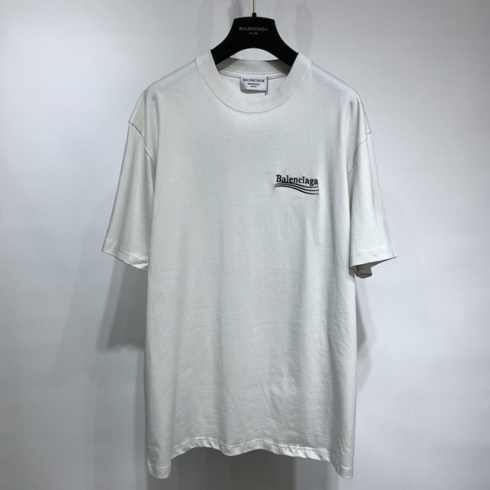Ba*len*cia*ga regular political campaign t-shirt in white jersey