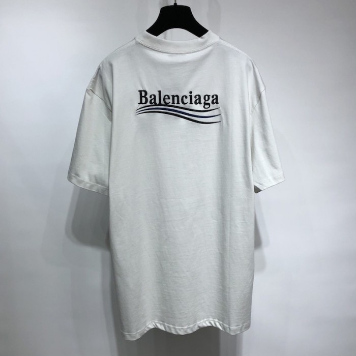 Ba*len*cia*ga regular political campaign t-shirt in white jersey