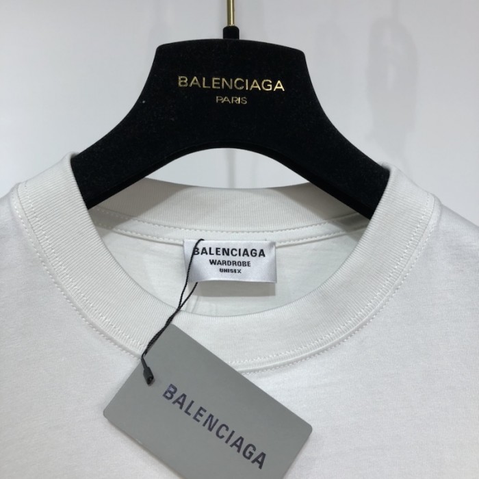 Ba*len*cia*ga regular political campaign t-shirt in white jersey