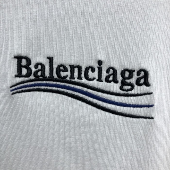 Ba*len*cia*ga regular political campaign t-shirt in white jersey