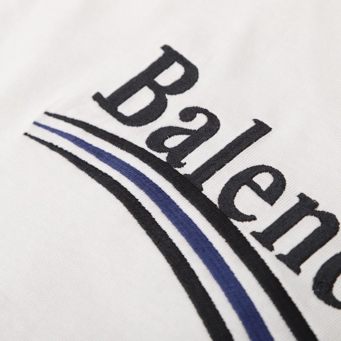 Ba*len*cia*ga regular political campaign t-shirt in white jersey