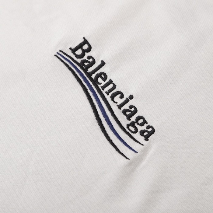 Ba*len*cia*ga regular political campaign t-shirt in white jersey